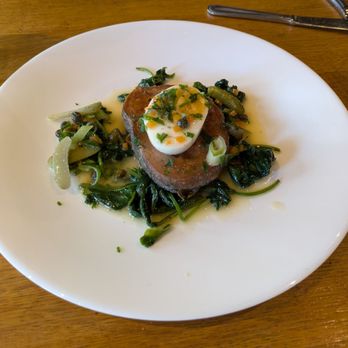 Les Brigittines - @endoedibles on Instagram 07/02/25    Pig's trotter, soft boiled egg, capers, pickles - Belgian Near Me - Brussels, BRU