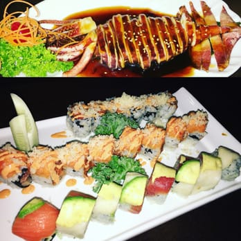 Machi Sushi - BQ Squid, spicy tuna roll, American Dream roll and madness roll. - Japanese Near Me - Selden, New York Machi Sushi - BQ Squid, spicy tuna roll, American Dream roll and madness roll. - Japanese Near Me - Selden, New York
