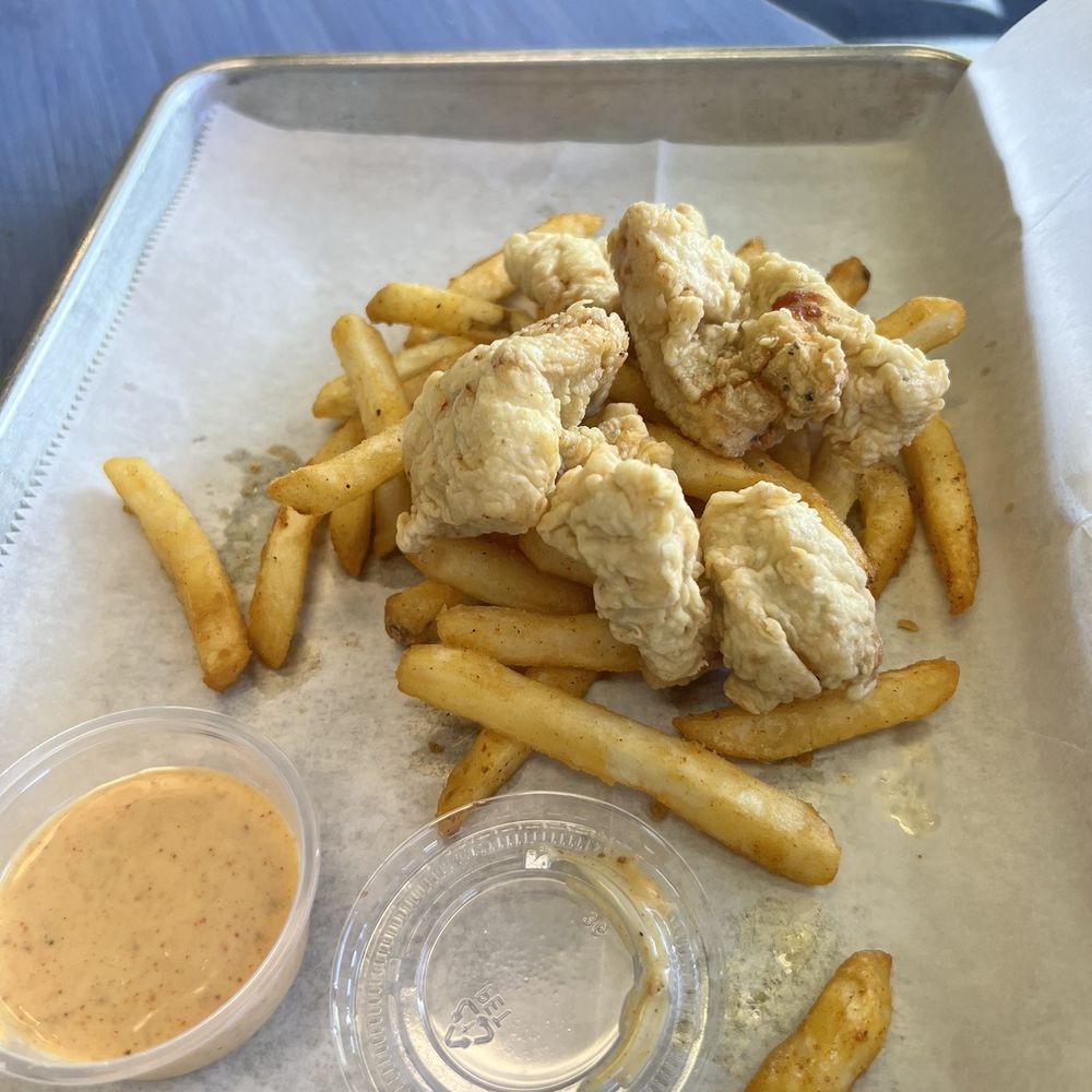 A’HA Crawfish Bistro - Kids Chicken Bites, fries and A'Ha special sauce - Burgers Near Me - Richland, Mississippi A’HA Crawfish Bistro - Kids Chicken Bites, fries and A'Ha special sauce - Burgers Near Me - Richland, Mississippi