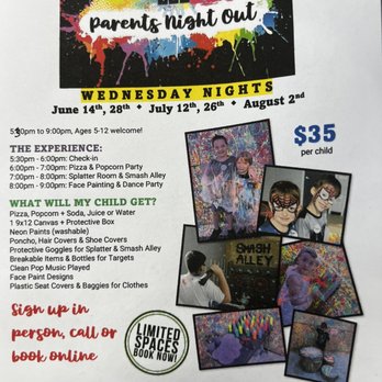 Chaos Factory - Flyer for dropping off kids for a night of fun - Recreation Centers Near Me - Edmond, Oklahoma