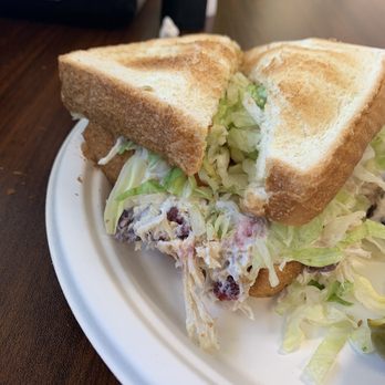 Smokestack Cafe & Catering - Chicken salad with cranberries & almonds. Superb! - Breakfast & Brunch Near Me - Franklin, North Carolina Smokestack Cafe & Catering - Chicken salad with cranberries & almonds. Superb! - Breakfast & Brunch Near Me - Franklin, North Carolina