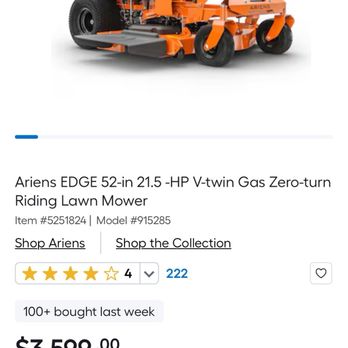 Lowe's Home Improvement - Zero-turn lawnmower - Hardware Stores Near Me - Tullahoma, Tennessee