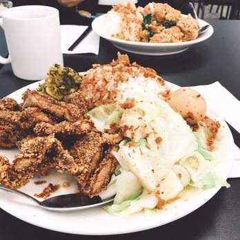 Old Taro - Pork chop w/ rice (front) & crispy chicken w/ rice (back) - Taiwanese Near Me - Fremont, California Old Taro - Pork chop w/ rice (front) & crispy chicken w/ rice (back) - Taiwanese Near Me - Fremont, California