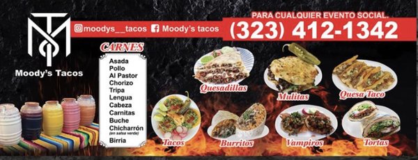 Menu photo 2 Moody’s Tacos Lancaster , CA