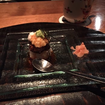 Wakuriya - Foie gras "sushi" - pan sautéed duck foie gras over sushi rice with fresh "yama-imo" - Japanese Near Me - San Mateo, California Wakuriya - Foie gras "sushi" - pan sautéed duck foie gras over sushi rice with fresh "yama-imo" - Japanese Near Me - San Mateo, California