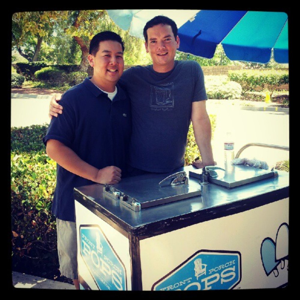Adam of Front Porch Pops catering my 5 year old son's birthday party!!! Erin and Adam make the most delicious ice cream bars an