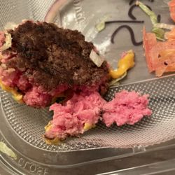 Shooters Sports Grill - Ordered "medium" burger for takeout. Picked up at the exact order time. Food was cold. Burger was bright pink inside, raw, and cold.