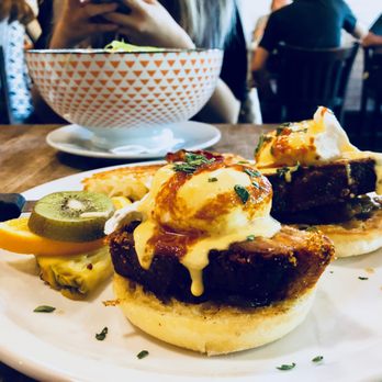 Jam Cafe on Beatty - Pork belly eggs benny - Breakfast & Brunch Near Me - Vancouver, British Columbia