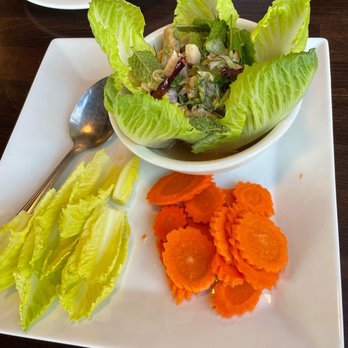 Vegan Thyme - Larb salad with soy chicken - Thai Near Me - Newbury Park, California Vegan Thyme - Larb salad with soy chicken - Thai Near Me - Newbury Park, California