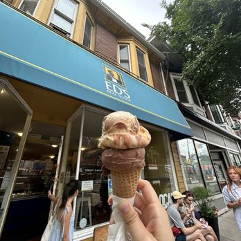Ed's Real Scoop - top: burnt marshmallow  bottom: darkest chocolate - Ice Cream & Frozen Yogurt Near Me - Toronto, Ontario