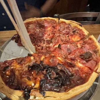 Giordano's - Half BBQ Chicken & Half "All the meats". - Pizza Near Me - Chicago, Illinois