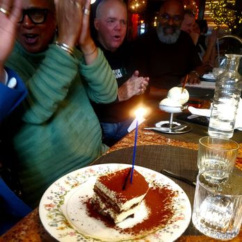 Cafe Fiorello - My cousin's Tiramisù for his birthday wish! - 2/21/2026 - Italian Near Me - New York, New York Cafe Fiorello - My cousin's Tiramisù for his birthday wish! - 2/21/2026 - Italian Near Me - New York, New York