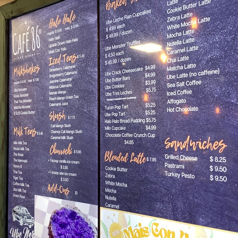 Cafe 86 - Drink menu - Cafes Near Me - Northridge, California Cafe 86 - Drink menu - Cafes Near Me - Northridge, California