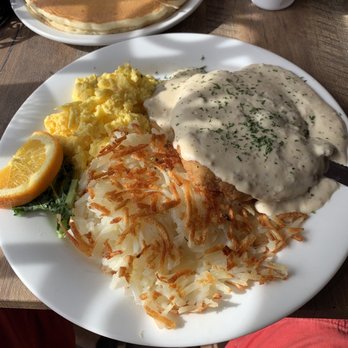 Red Rock Cafe - Chicken Fried Steak with scrambled eggs and hash brown. - Breakfast & Brunch Near Me - Sedona, Arizona Red Rock Cafe - Chicken Fried Steak with scrambled eggs and hash brown. - Breakfast & Brunch Near Me - Sedona, Arizona