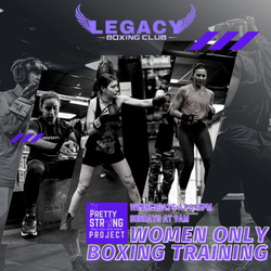 Legacy Boxing Club - Women Only Boxing Training
Wednesdays at 6:15pm and Sundays 9am starting 9/18.