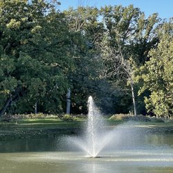 Oak Brook Bath & Tennis Club - Pond outside and a deer showed up too. You can kind of see it on the left side of the image in the distance. It's got it's head down