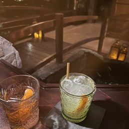 Old fashioned and mezcal margarita