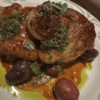 Osteria Tulia - Roasted Chicken
Roasted Potato, escarole, cipollini,
sage & salsa verde - Italian Near Me - Naples, Florida Osteria Tulia - Roasted Chicken
Roasted Potato, escarole, cipollini,
sage & salsa verde - Italian Near Me - Naples, Florida