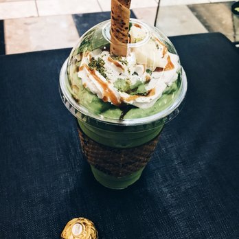 Smoothie Mania - Topped with a spinach leaf, slice of cheesecake and cookie straw! You also get a free chocolate with your drink :) - Juice Bars & Smoothies Near Me - Norfolk, Virginia Smoothie Mania - Topped with a spinach leaf, slice of cheesecake and cookie straw! You also get a free chocolate with your drink :) - Juice Bars & Smoothies Near Me - Norfolk, Virginia