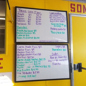 Sonora Hotdogs - Menu - Food Trucks Near Me - Maricopa, Arizona