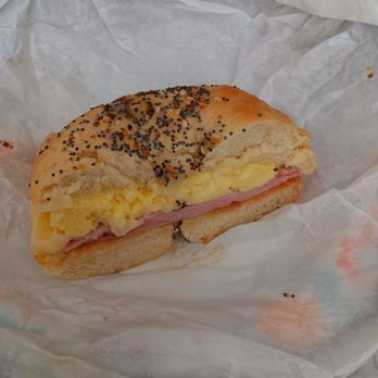 Bagel Deli - Ham, cheese, and egg breakfast sandwich on an Everything Bagel - Bakeries Near Me - Redding, California