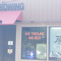 Pacific Axes - Exterior view, next to an Indian grocery store.