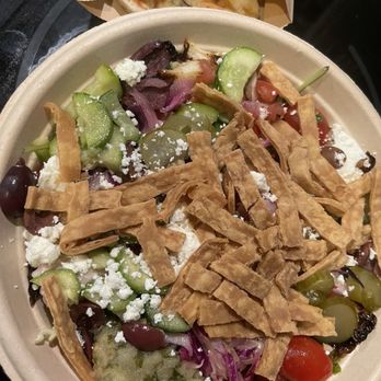 CAVA - Salad bowl $12. Ordered on app. SO UNDERSTAFFED!! Waited 15 mins past pickup time! - Mediterranean Near Me - Williamsburg, Virginia