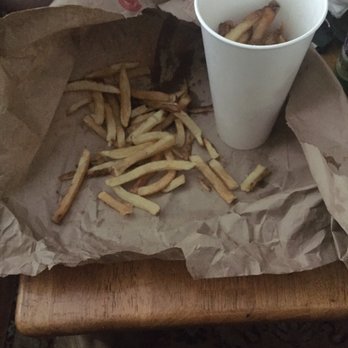 Five Guys - This is what they call a large fry (completely untouched except to pull out of the bag) - Burgers Near Me - Middletown, Connecticut Five Guys - This is what they call a large fry (completely untouched except to pull out of the bag) - Burgers Near Me - Middletown, Connecticut