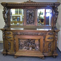 Bradford's Antiques & Woodstripper - Best of the Best Horner/Flint Quartersawn Oak Sideboard