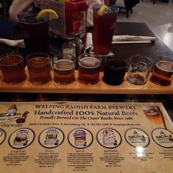 Weeping Radish Farm Brewery - Sampler.  I'm not driving. - Breweries Near Me - Grandy, North Carolina