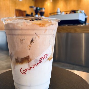 Commence Coffee - Peanut Mousse Latte ($7.75) - 2 Shots of Espresso, Peanut Mousse, House Milk, Syrup, & Crushed Peanuts - "It's AMAZING!" - Coffee & Tea Near Me - Chino Hills, California Commence Coffee - Peanut Mousse Latte ($7.75) - 2 Shots of Espresso, Peanut Mousse, House Milk, Syrup, & Crushed Peanuts - "It's AMAZING!" - Coffee & Tea Near Me - Chino Hills, California