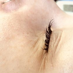 Peace Mind Beauty Day Spa - After pictures using a J curl of her natural lashes with tint lasting 6 weeks. Say good bye to Mascara & Eyelash Curlers.