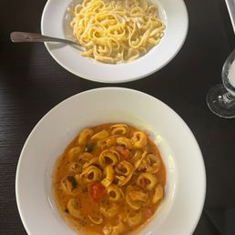 Fettuccine Alfredo and Tortellini Pomodoro
