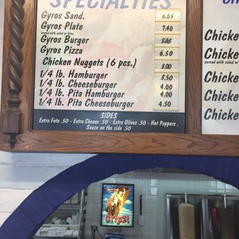 Nick's Gyros - The menu board inside. - Greek Near Me - Sioux Falls, South Dakota Nick's Gyros - The menu board inside. - Greek Near Me - Sioux Falls, South Dakota
