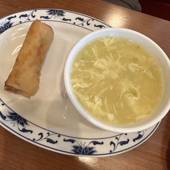 Twin Lion Chinese Restaurant - beef egg roll and egg drop soup - Chinese Near Me - Austin, Texas
