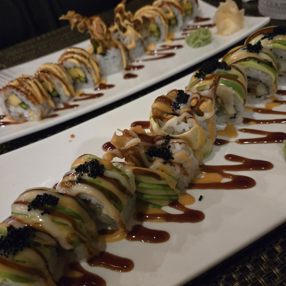 Hills To Sea - Hills to sea roll in front & Spider roll in back. - Sushi Bars Near Me - Ephrata, Pennsylvania Hills To Sea - Hills to sea roll in front & Spider roll in back. - Sushi Bars Near Me - Ephrata, Pennsylvania