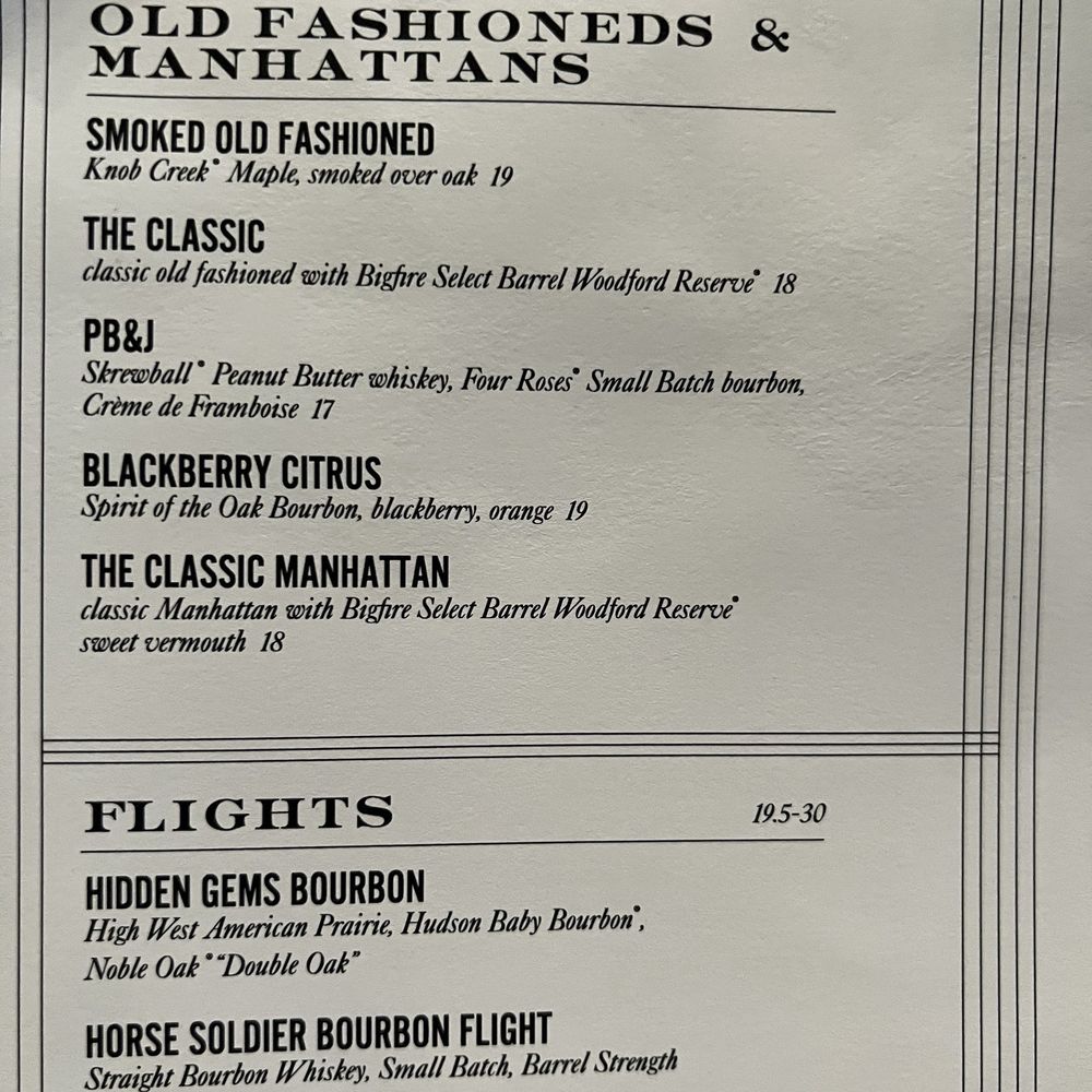 Bigfire - menu - American Near Me - Orlando, Florida