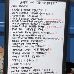 Word on the Street - Menu. Our food.  Sweet potato curry fries.  Yummmmmmm