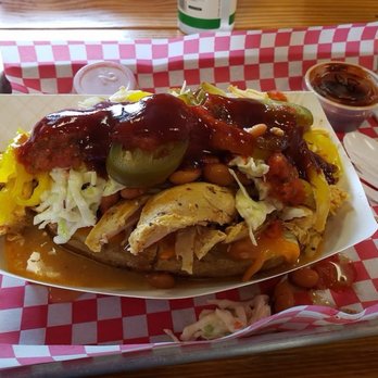 Straight From Texas Bar-B-Que - Texas Tater with chicken - Barbeque Near Me - Richmond, Kentucky Straight From Texas Bar-B-Que - Texas Tater with chicken - Barbeque Near Me - Richmond, Kentucky