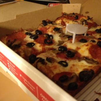 Jet's Pizza - Pepperoni mushroom and black olive deep dish - Pizza Near Me - Roswell, Georgia