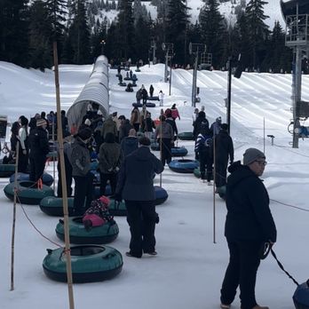 Summit At Snoqualmie - Hill to walk up or Line to go on electric walk ramp - Ski Resorts Near Me - Snoqualmie Pass, Washington
