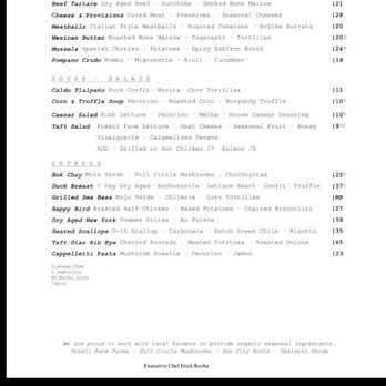 Taft Díaz - Menu - New American Near Me - El Paso, Texas