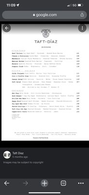 Menu photo 7 Taft Díaz El Paso, TX