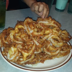 Family Table Restaurant - Homemade onion rings ....could feed enough for 8 people