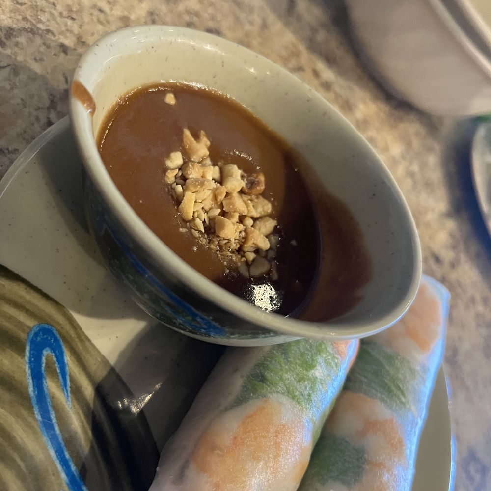spring roll with peanut sauce spring roll with peanut sauce