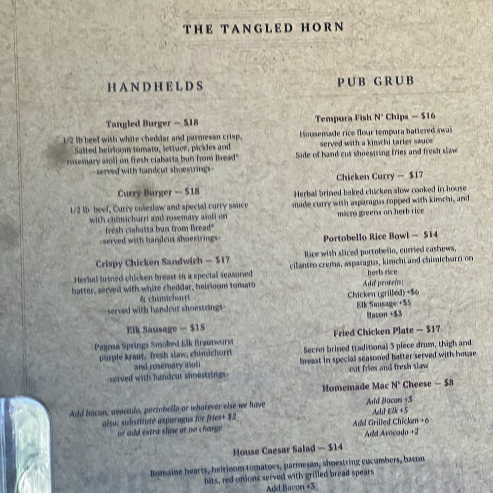 The Tangled Horn - Burgers Near Me - Durango, Colorado The Tangled Horn - Burgers Near Me - Durango, Colorado