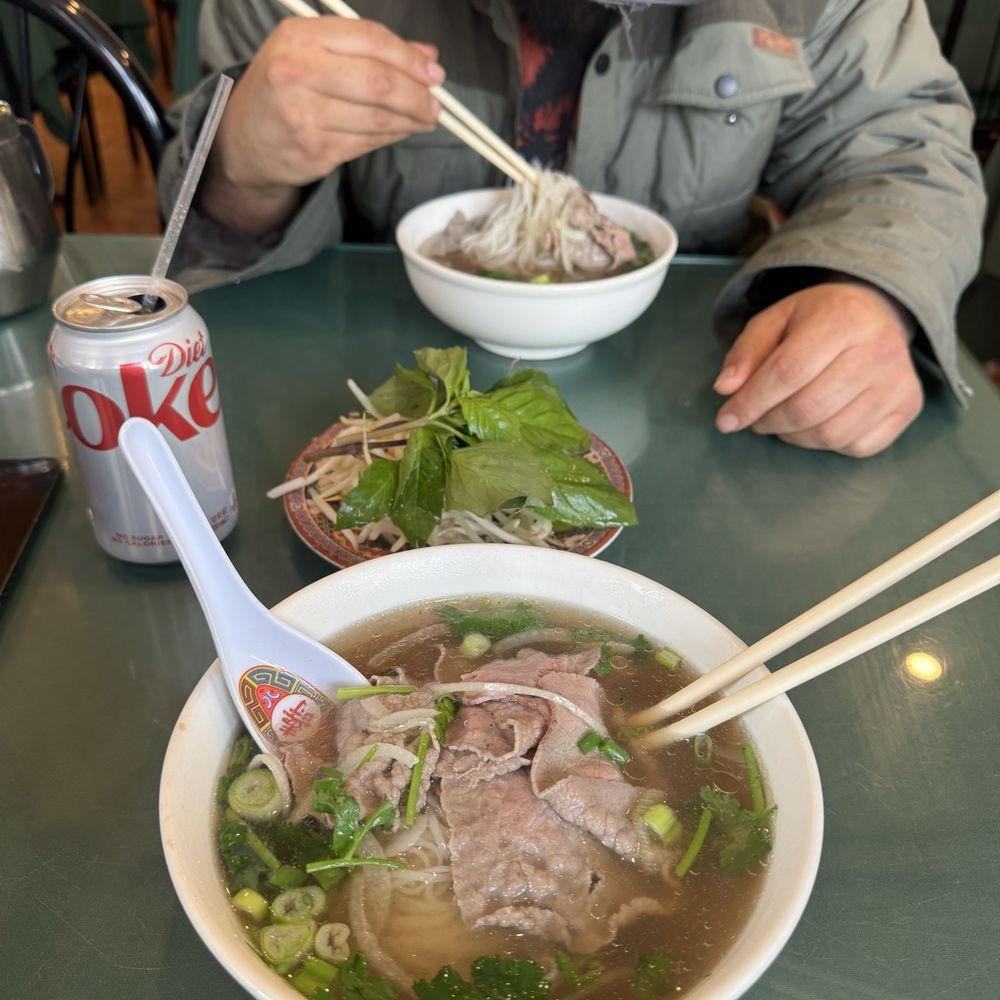 Rice noodles pho and eye of round beef Rice noodles pho and eye of round beef