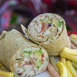 Raw South Juice - Organic Chicken Salad wrap. Yum!