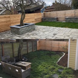 After and before pics of backyard space.
