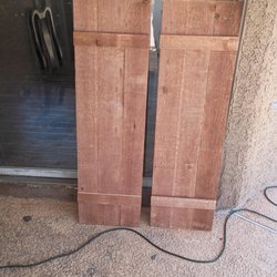 PS wood shop - These are shutters for one of the houses. Will be painted by house painters.